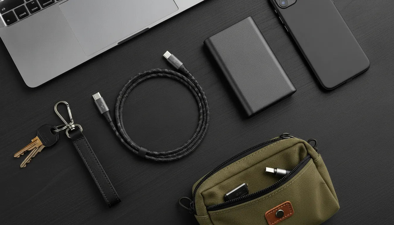 Magnetic USB C Cable Guide for Everyday Carry - KEUTEK