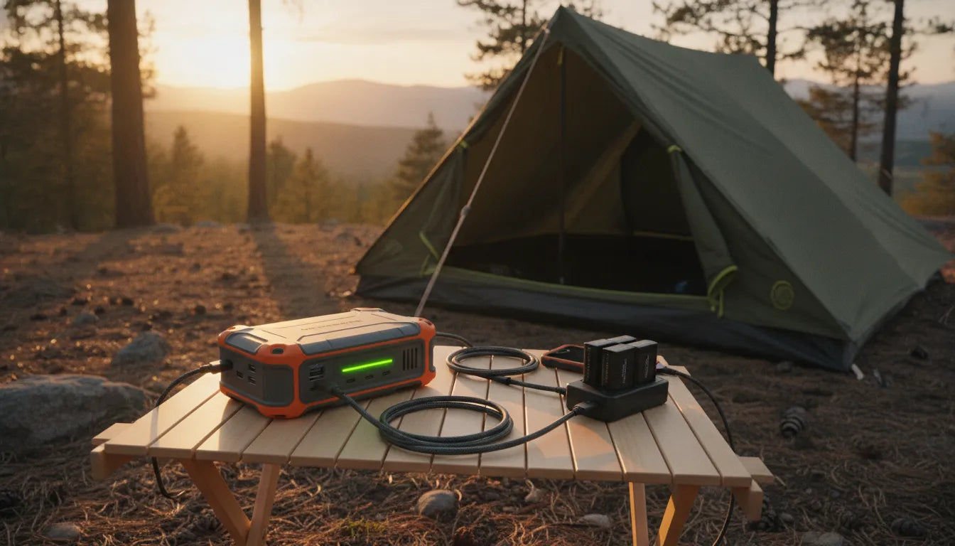 Rechargeable portable power supply for travel and backup charging