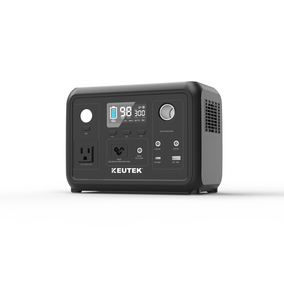 300W Portable Power Station Max (LiFePO₄, 600W Peak) - KEUTEK