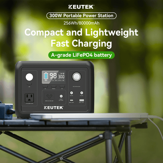 300W Portable Power Station Max (LiFePO₄, 600W Peak) - KEUTEK