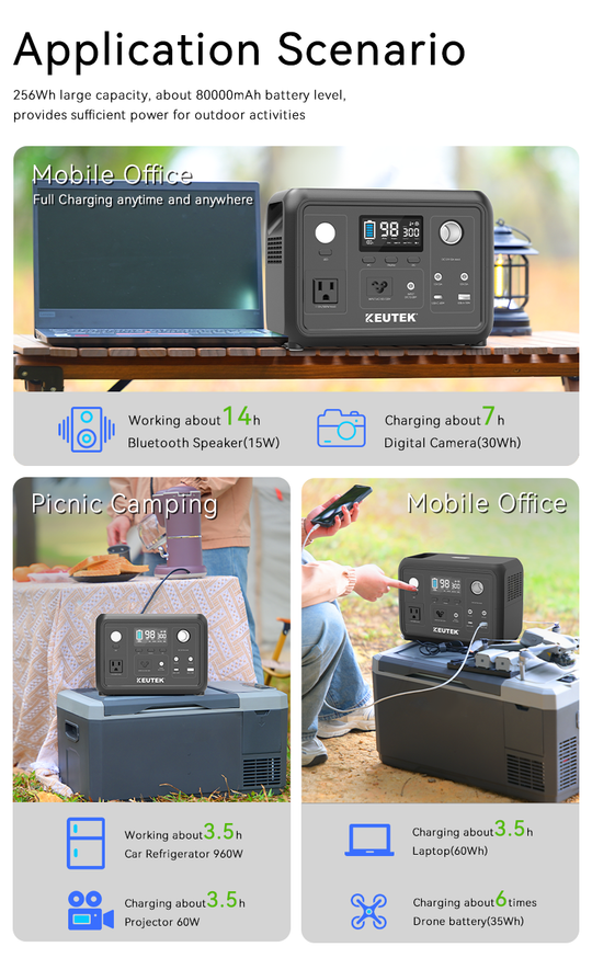 300W Portable Power Station Max (LiFePO₄, 600W Peak) - KEUTEK