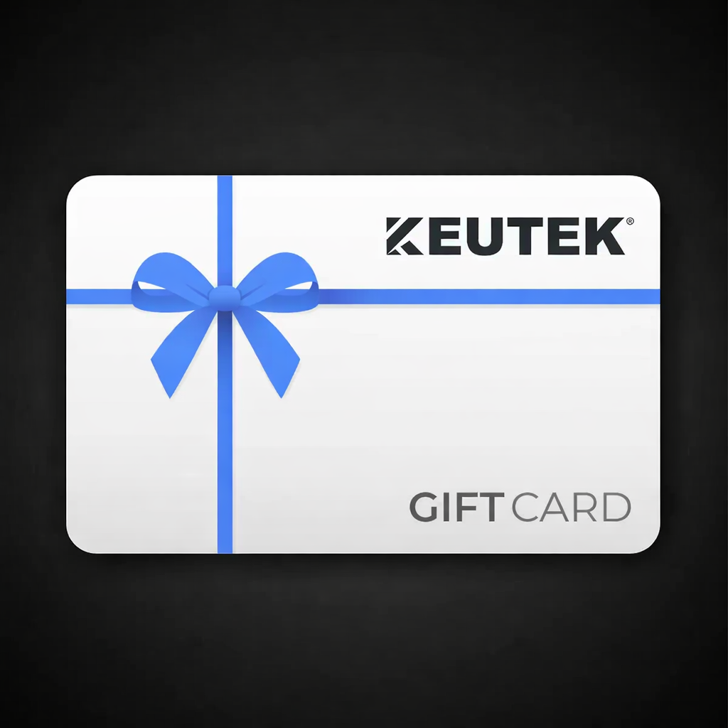 KEUTEK digital gift card displayed with a ribbon, ideal for gifting portable charging and power solutions