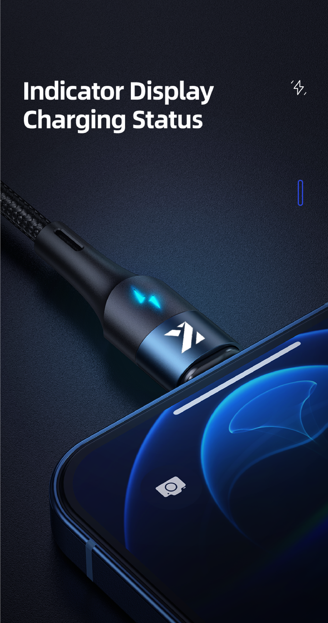 Active Charging Indicator - USB-C Fast Charging Cable | KEUTEK