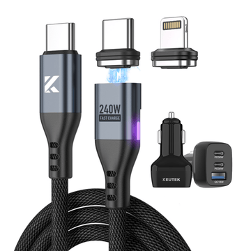 🔴 ProSeries Max (240W) Cable + 78W Car Charger (+2 Tips) - KEUTEK