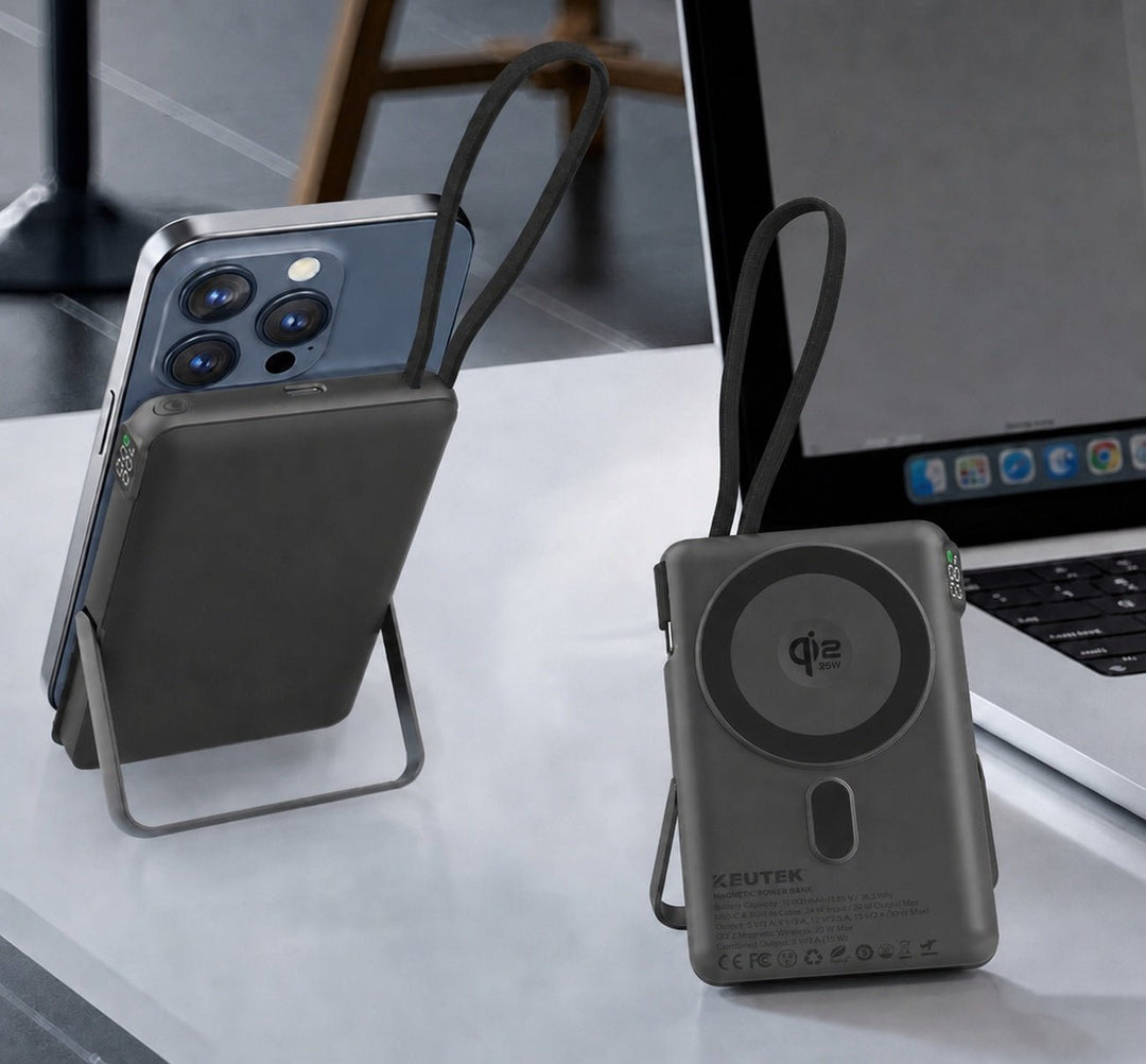 Magnetic Power Bank (10,000mAh - 38.5Wh - Qi2.2) - KEUTEK