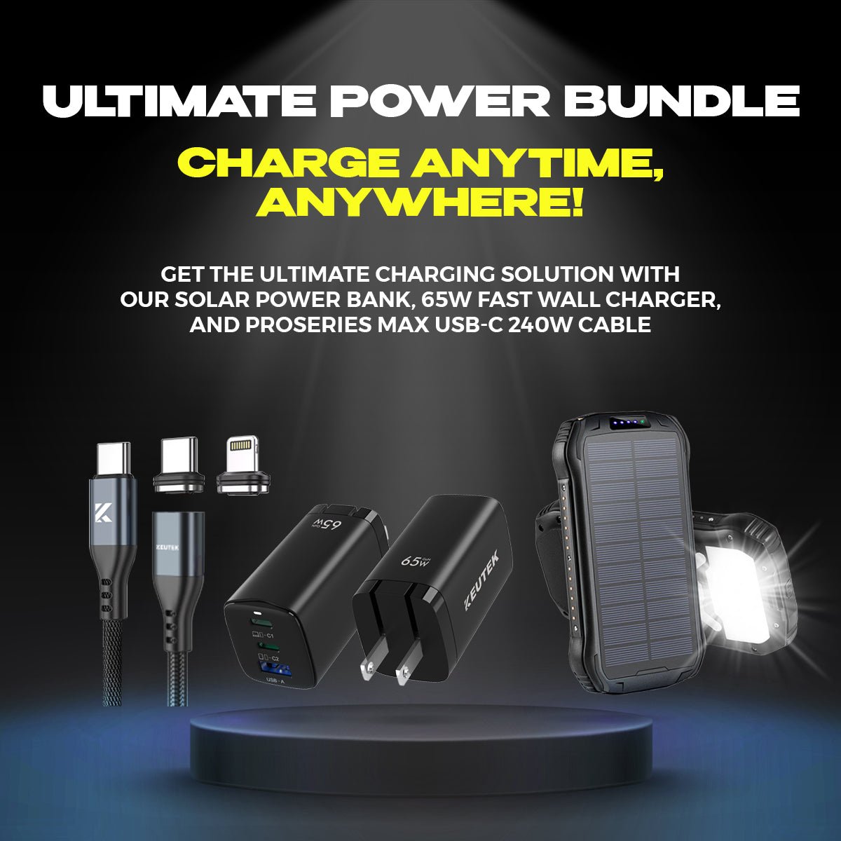 KEUTEK Ultimate Power Bundle USB-C PD charging setup