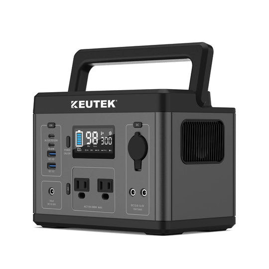 300W Portable Power Station LiFePO4 (296Wh/600W Peak) - KEUTEK