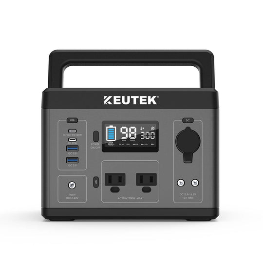 300W Portable Power Station LiFePO4 (296Wh/600W Peak) - KEUTEK