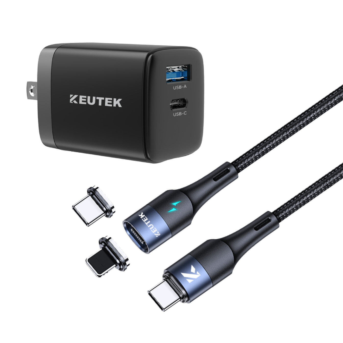 ProSeries USB-C Fast Charging Cable + Wall Charger Bundle (+2 Tips) - KEUTEK